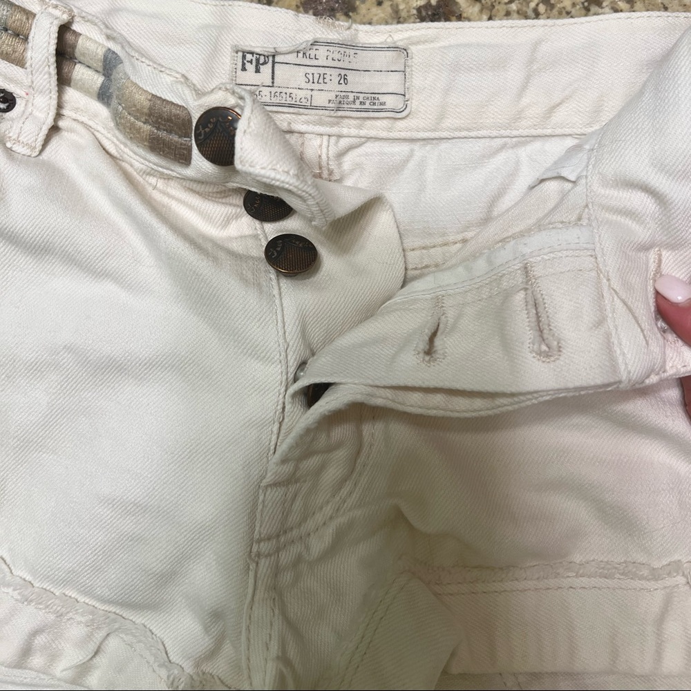 Free people white denim shorts